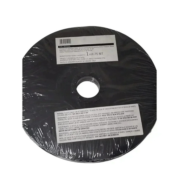 Authentic Gucci Logo 1/4" Ribbon Matte Black 75 Meter 82 Yards Roll New & Sealed - Picture 2 of 4